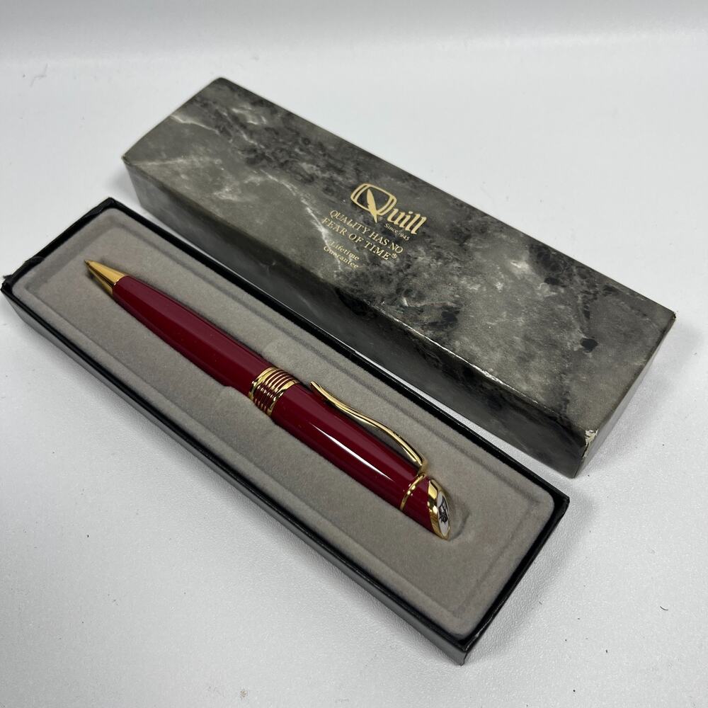LIBERTY MUTUAL Pen Insurance QUILL 700 Series Metal Ballpoint Red Gold